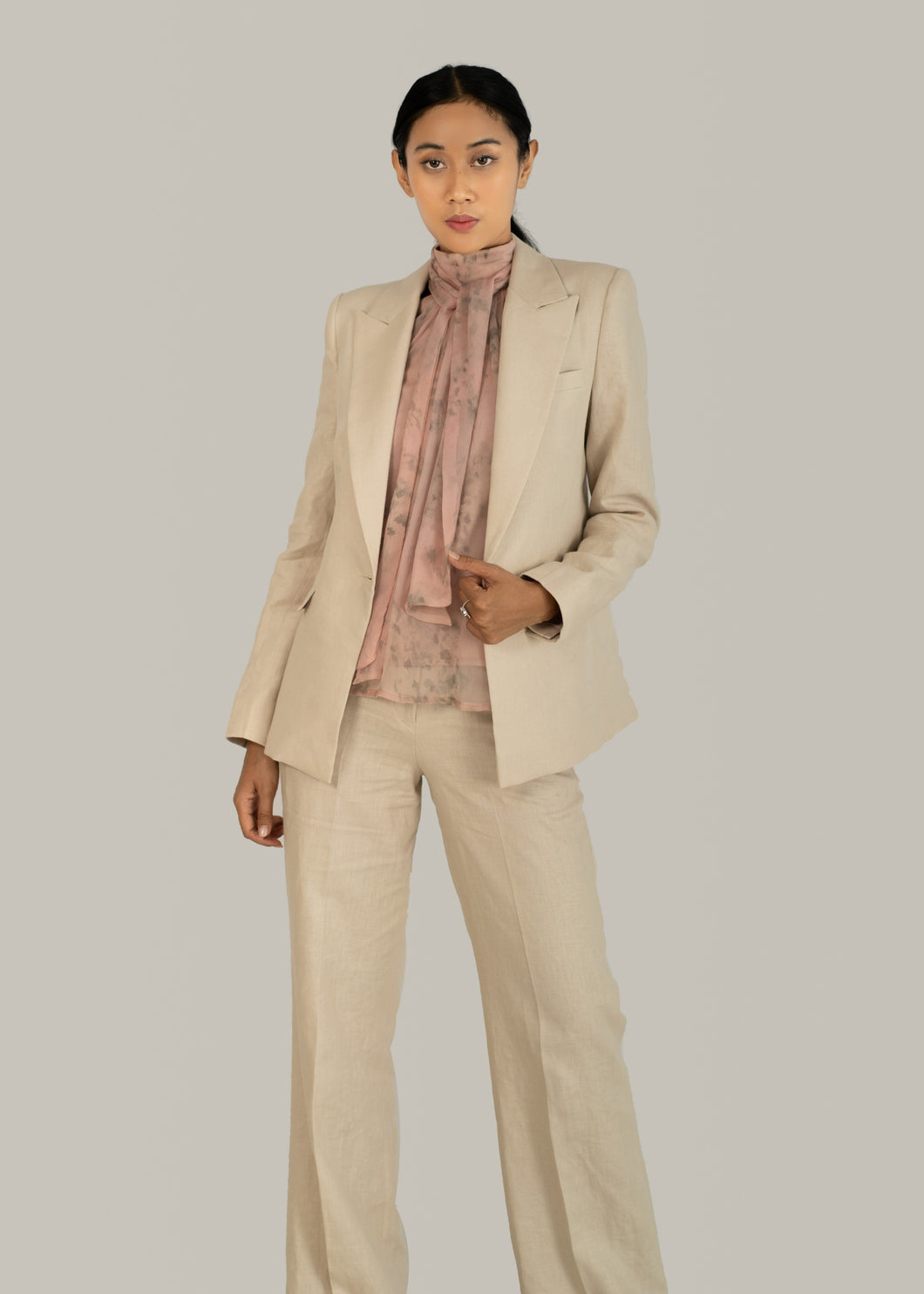 Womens Tailored Suit Pure Linen