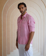 Load image into Gallery viewer, Mens Shirt Two Pocket 100% Fine Linen
