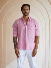 Load image into Gallery viewer, Mens Shirt Two Pocket 100% Fine Linen
