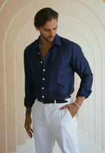 Load image into Gallery viewer, Mens Shirt Tapered Fit 100% Italian Linen
