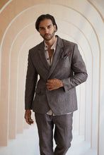 Load image into Gallery viewer, Mens Double Breasted Suit Tailored 100% Italian Linen
