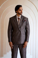 Load image into Gallery viewer, Mens Double Breasted Suit Tailored 100% Italian Linen
