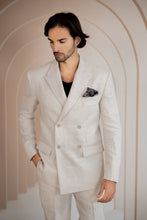 Load image into Gallery viewer, Mens Tailored Double Breasted Linen Suit
